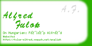 alfred fulop business card